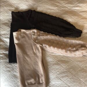 Two Adrianna Papell Sweaters- Chocolate and Cream